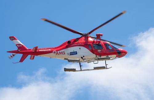 A rescue helicopter